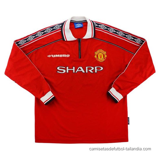 1ª Camiseta Manchester United Manga Larga Retro 1998-1999 - Haga un click en la imagen para cerrar